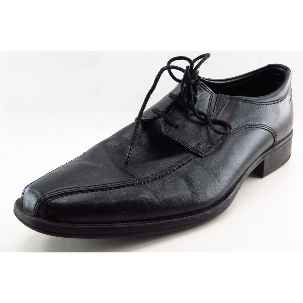Clarks Derby Oxfords Black‎ Leather Men Shoes Size 10.5 Medium